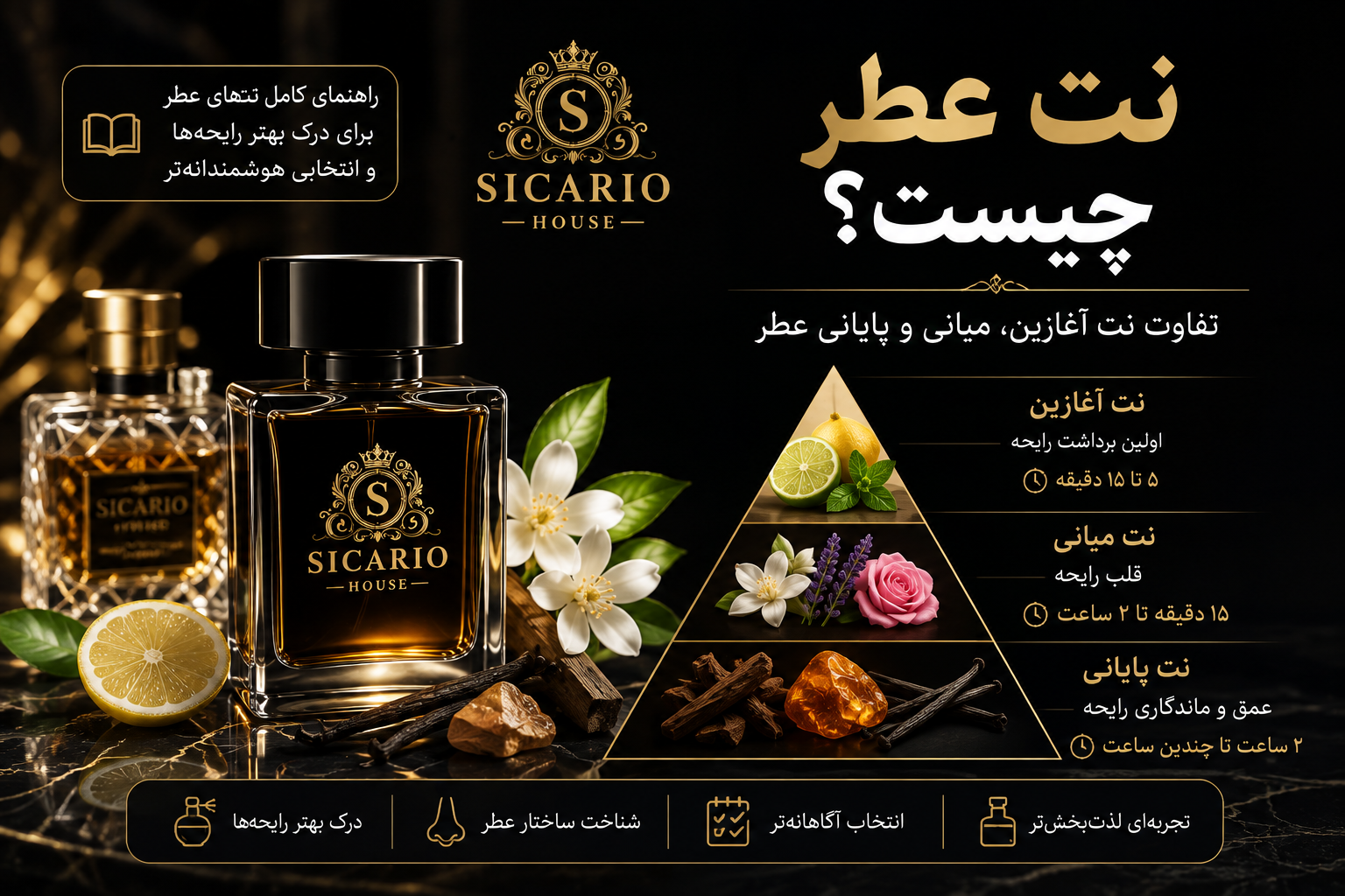 نت عطر چیست؟ تفاوت نت آغازین، میانی و پایانی عطر